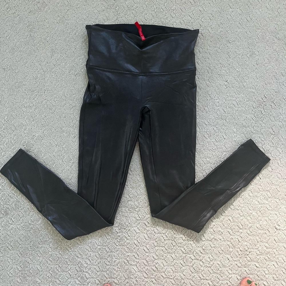 Spanx Black Faux Leather Leggings